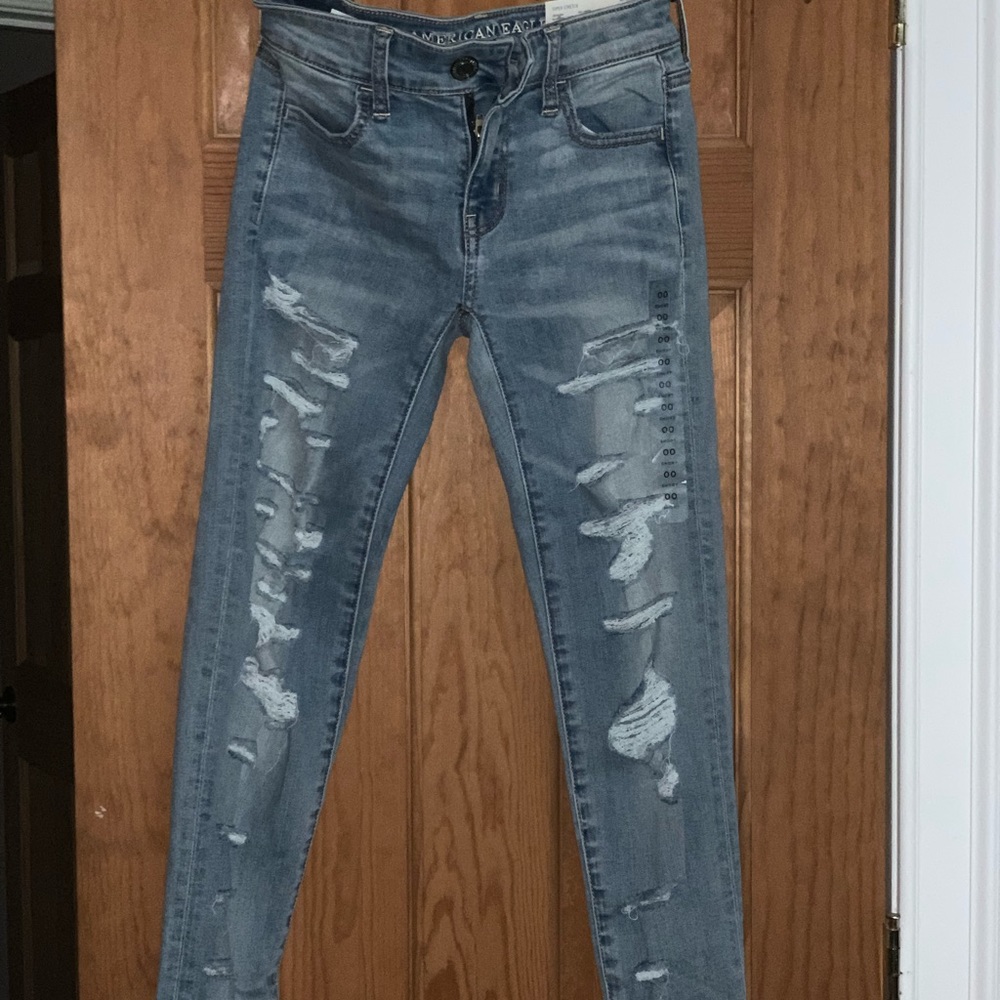 American eagle super stretch ripped jeggings🦋